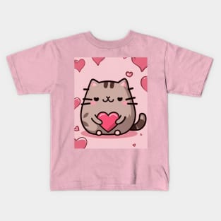 Pu-sheen Valentine cat Kids T-Shirt